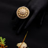 Traditional Rajwadi Gold Plated Pearl Round Circular Finger Ring