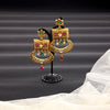 Gold Plated Multi Stone Traditional Dangle Earring