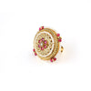 Traditional Rajwadi Gold Plated Moti Stone Adjustable Finger Ring