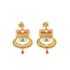 Gold Plated Multi Stone Traditional Dangle Earring