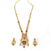 Traditional Awesome Designer Brass Gold Long Antique Necklace with Earring Set