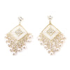 Gold Plated Designer Dangler Kundan White Pearls Style Earrings Jewelry Set Party Wear Earrings