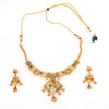 Multi Stone Floral Design Traditional Jewellery Necklace with Earrings Set