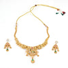 Traditional Leaf Floral Design Jewellery Necklace with Earrings Set