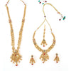 Traditional Gold Plated Long Necklace Set Choker with Earrings and Maangtika