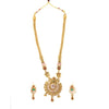 Traditional Gold Plated Flower Design Long Haram Necklace Jewellery Set