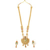 Traditional Gold Plated Forming Long Multi Layered Necklace Jewellery Set