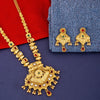 Traditional Gold Plated Multi Stone Long Haram Wedding Jewellery Necklace Set