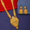 Traditional Gold Plated Bridal Temple Long Necklace Wedding Jewellery Set