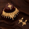 Traditional Golden Wedding Jewellery Necklace with Earring & Maangtika Set
