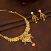 Traditional Leaf Floral Design Jewellery Necklace with Earrings Set