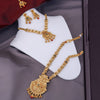 Traditional Gold Plated Flower Design Bridal Long Necklace Choker Set with Earrings and Maangtika