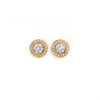 Sterling Silver Cubic Zirconia Designer Circular Gold Plated Stud Earrings