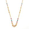 Multicolour Beads Mala Neck Chain & White Crystal Pearl Matar Mala