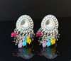 Multicolor Kundan Chandbali Earrings – Festive & Ethnic Charm-by Tessara