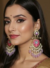Colorful Statement Earrings with Pearl & Bead Detailing -by Tessara
