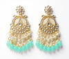 Colorful Statement Earrings with Pearl & Bead Detailing -by Tessara
