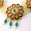 Tessara Copper Gold-plated Green, Red Jewel Set