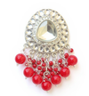Statement Red Stone Dangler Earrings – Ethnic Bridal Jewelry -by Tessara