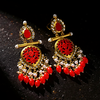 Tessara Traditional Gold Plated Earrings Jhumka Set with Artificial Cluster Pearl