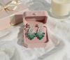 Ethnic Drop Earrings with Kundan & Green Beads -by Tessara