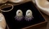 Amethyst Beaded Polki Earrings-by Tessara