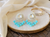 Kundan Mirror Chandbali Earrings with Sky Blue Beads -by Tessara