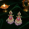 Colorful Statement Earrings with Pearl & Bead Detailing -by Tessara