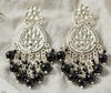 Statement Kundan Jhumka with Black Bead Detailing -by Tessara