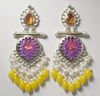 Colorful Statement Earrings with Pearl & Bead Detailing -by Tessara
