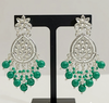 Ethnic Drop Earrings with Kundan & Green Beads -by Tessara