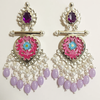 Colorful Statement Earrings with Pearl & Bead Detailing -by Tessara