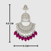 Tessara Silver Kundan Pearl Chandbali with Wine Beads