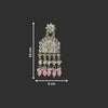 Tessara Gold-Plated Kundan Chandelier Earrings with Baby Pink Beads