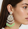 Colorful Statement Earrings with Pearl & Bead Detailing -by Tessara