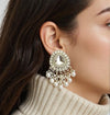 Traditional Gold Plated Stylish Brass Ball Chain Pendent Jewellery with Earring Set